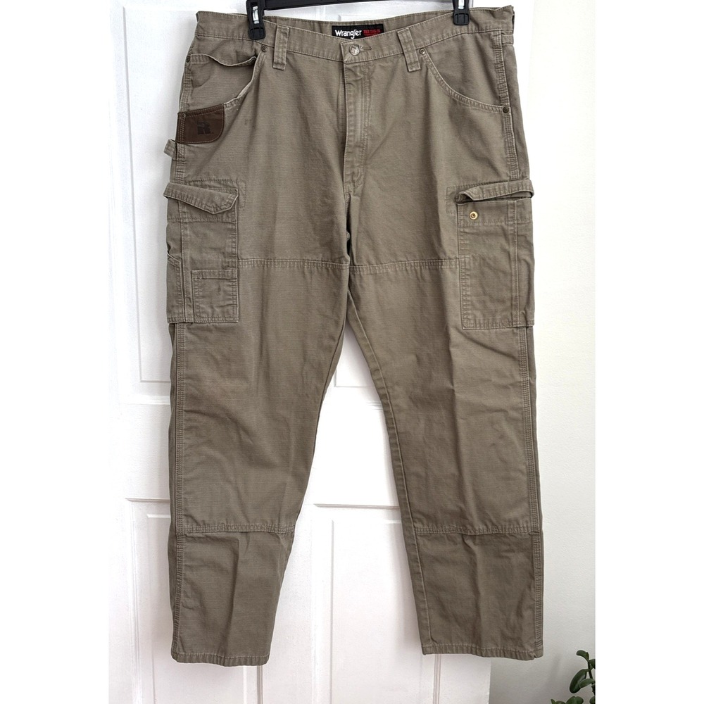 Wrangler Riggs Workwear‎ Mens Khaki Ripstop Cargo Pants 40x32 103W060BR Brown